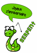 Un anniversaire serpent amusant et color&eacute;